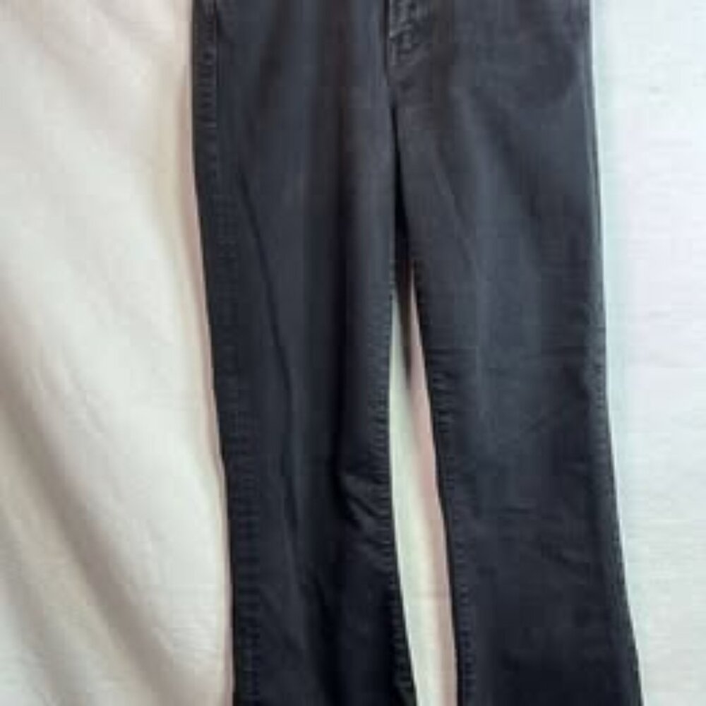 Mother Hustler Ankle Fray NOT GUILTY Black Wash Jeans Raw Hem SZ 26 Haute Money